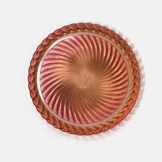 French Large Baccarat Rose Tiente Round Tray For Sale - Image 3 of 7