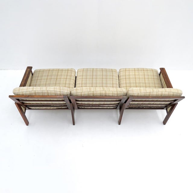Saffron Illum Wikkelsø “Capella” Three Seater Sofa in Rosewood, 1950 For Sale - Image 8 of 10