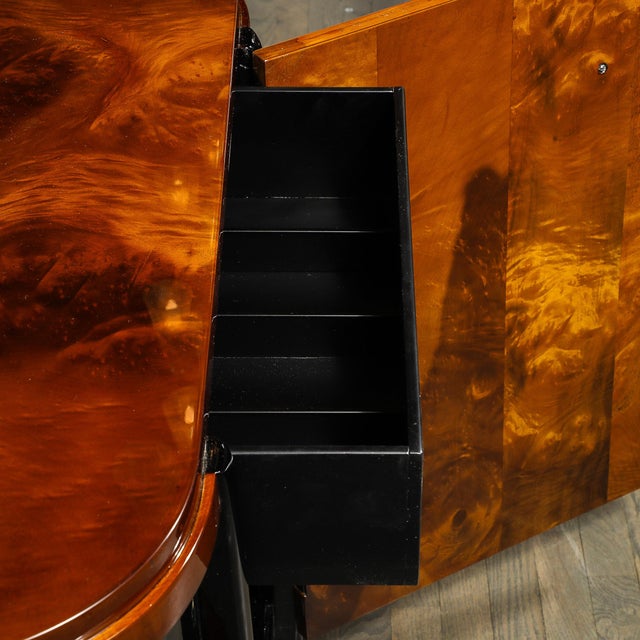 Art Deco Machine Age Cabinet in Book-Matched & Burled Walnut by Donald Deskey For Sale In New York - Image 6 of 13