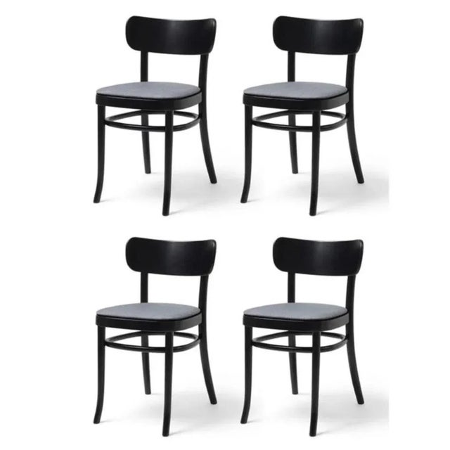 Set of 4 mzo chairs by mazo design. Dimensions: w 46 x d 50 x h 75 cm. Materials: beech. This iconic chair played a...