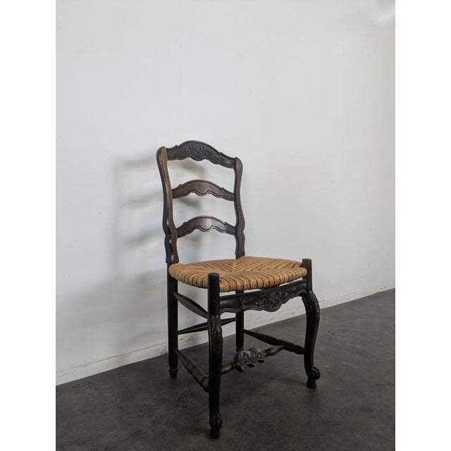 Large Provençal-Style Chairs in Carved Walnut, Set of 6 For Sale - Image 4 of 9