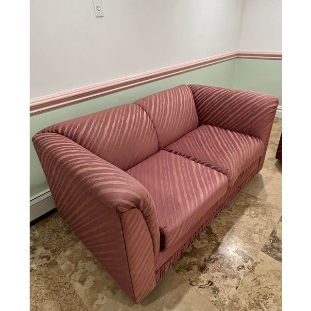Postmodern Mauve Pink Gold Pattern Loveseats a Pair Chairish