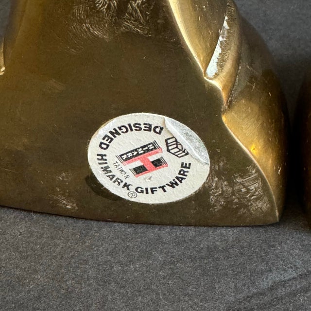 Late 20th Century Vintage Brass Duck Head Bookends Mid Century For Sale - Image 5 of 7