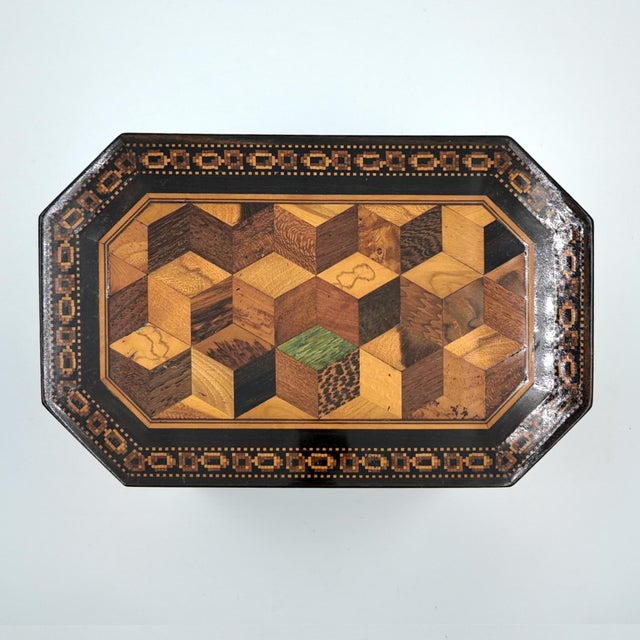 Hexagonal Tunbridgeware Tea Caddy by Thomas Barton, English, Circa 1865 For Sale In San Francisco - Image 6 of 15