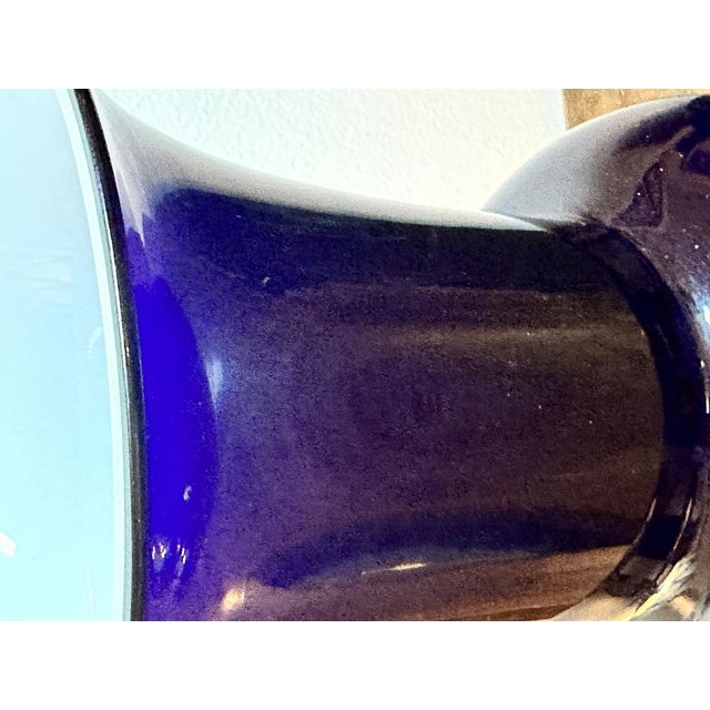 Blue Opaline Glass Vase from Venini, 1986 For Sale - Image 6 of 15