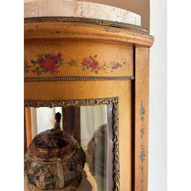 Vintage Vitrine Display Cabinet French Style Glass Shelving For Sale - Image 4 of 11