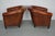 Set of Vintage Dutch Cognac Colored Leather Club Chairs For Sale - Image 10 of 17