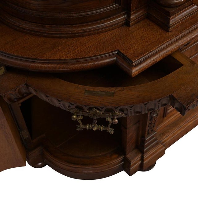 Oak Buffet Cabinet, Belgium or Netherlands, 1870-1880s For Sale - Image 10 of 13