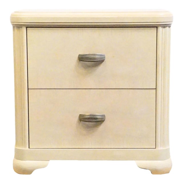 Century Furniture Cashmere Collection Contemporary Coastal Pickled Wood 28" Nightstand For Sale