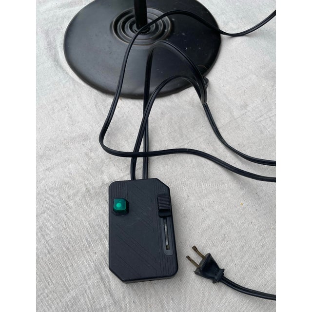 1980s Italian Postmodern Floor Lamp With Opaline Glass Shade — Minimalist Modern Torchère For Sale In Seattle - Image 6 of 10