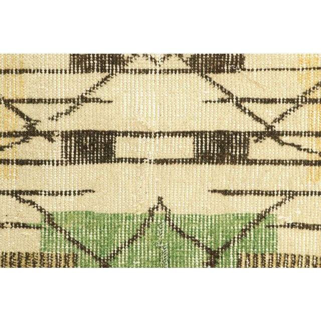 Mid-Century Modern Vintage Zeki Müren Rug in Beige With Geometric Patterns, From Rug & Kilim For Sale - Image 3 of 8