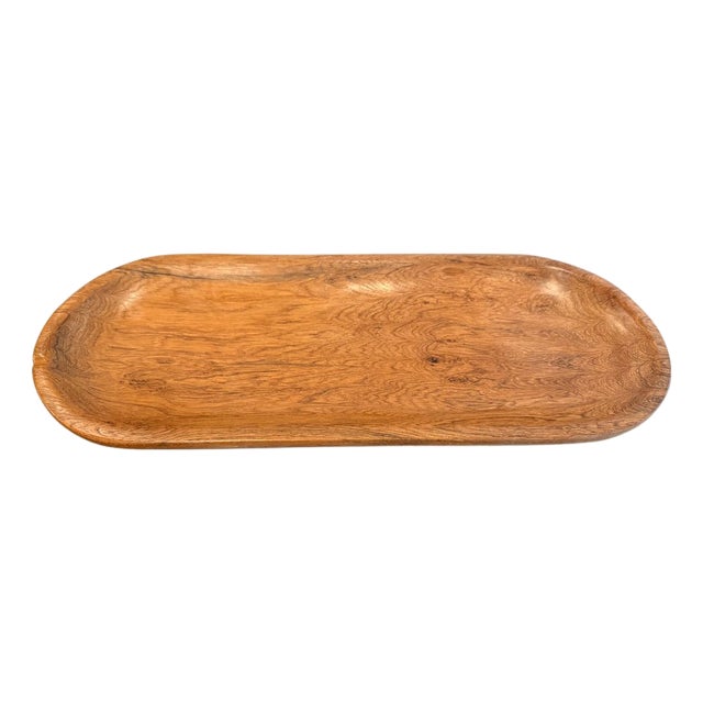 Andrianna Shamaris Oval Teak Wood Platter For Sale