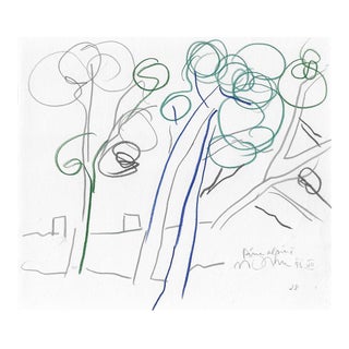 1993 Norbert Voelkel Alpine Tree Modern Drawing For Sale
