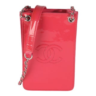 Pink Patent CC Phone Holder With Chain For Sale