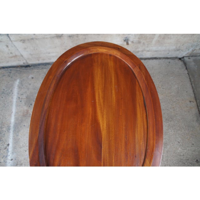 Late 20th Century Georgian Style Mahogany Tea Chocolate Table Curio Vitrine Display Cabinet Tray For Sale - Image 6 of 12