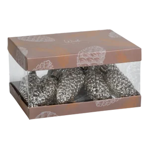 Pine Cone LED String of Lights, Silver