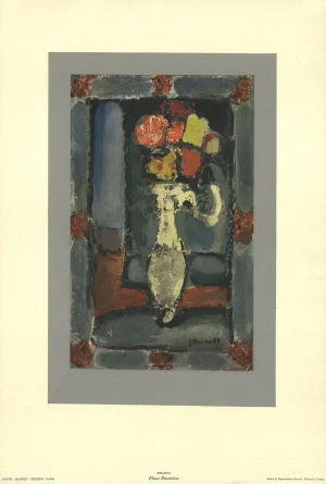 1965 Georges Rouault 'Fleurs Decoratives' Modernism Multicolor, Gray France Lithograph