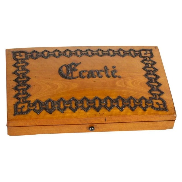 19th Century French Satinwood Ecarte Playing Card Box For Sale - Image 11 of 11