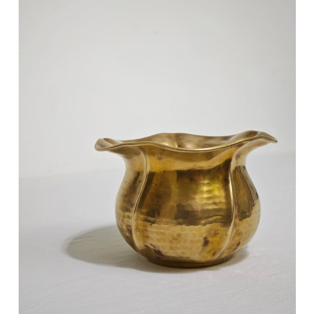 Mid-Century Modern Hand-Hammered Brass Vase by Cognolato, Italy, 1950s For Sale - Image 12 of 17