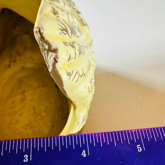 Yellow 1950s Pioneer Pottery Company Usa Yellow 22 Kt Gold Design Swan Planter For Sale - Image 8 of 8