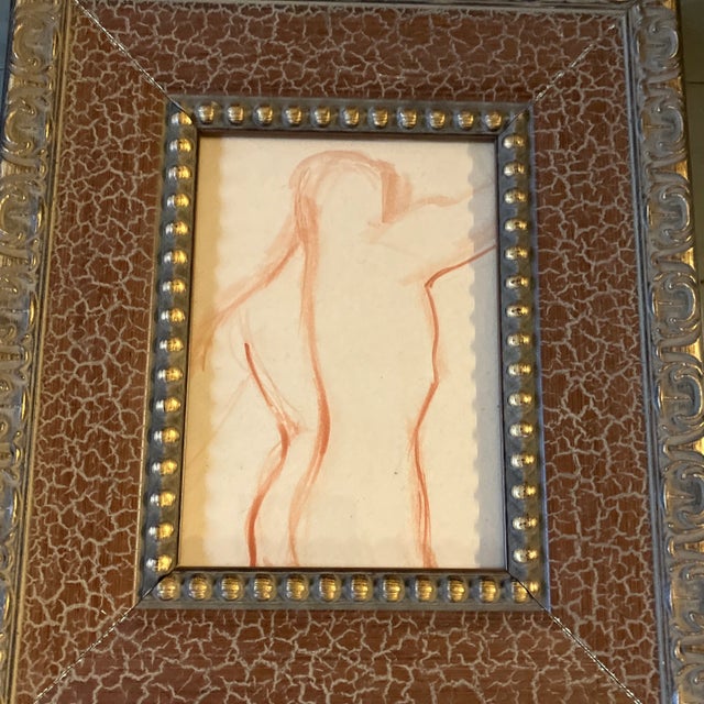 Original sepia drawing on paper unsigned 5 x 7 overall size with ornate frame is 10.5 x 12.5 Check out my shop, .ROBINS...