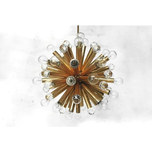 Metal Gilt Brass Pendant Lamp with Swarovski Balls from Ernst Palme, 1960s For Sale - Image 7 of 18