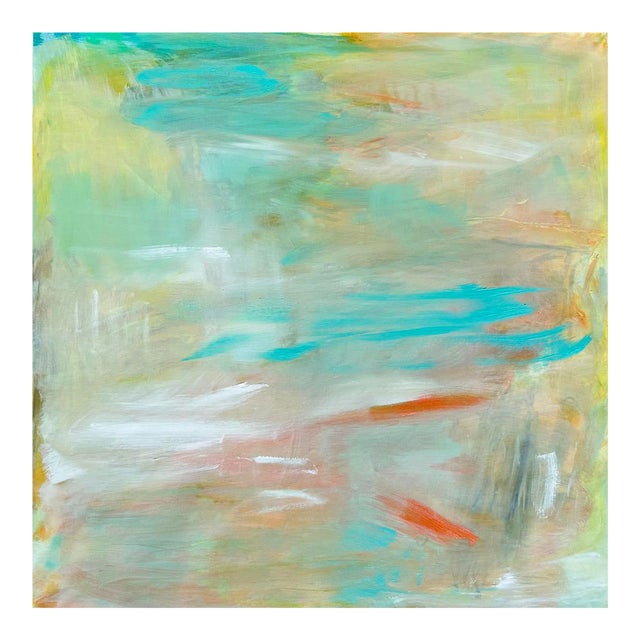 "Koi Pond" by Trixie Pitt Large Abstract Expressionist Coastal Painting For Sale