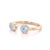 Contemporary Rainbow Moonstone Two Stone Ring | 18k Gold Palted Stacking Ring | June Birthstone Ring Us 7 For Sale - Image 3 of 3
