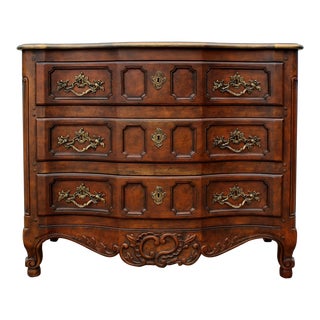 Late 20th Century Baker Furniture French Country Louis XV Style 3-Drawer Chest Dresser For Sale