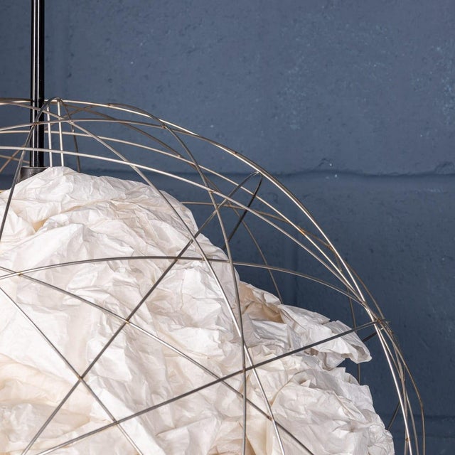 Vintage German Metal and Paper Floor Lamp by Ingo Maurer, 1990 For Sale - Image 9 of 18