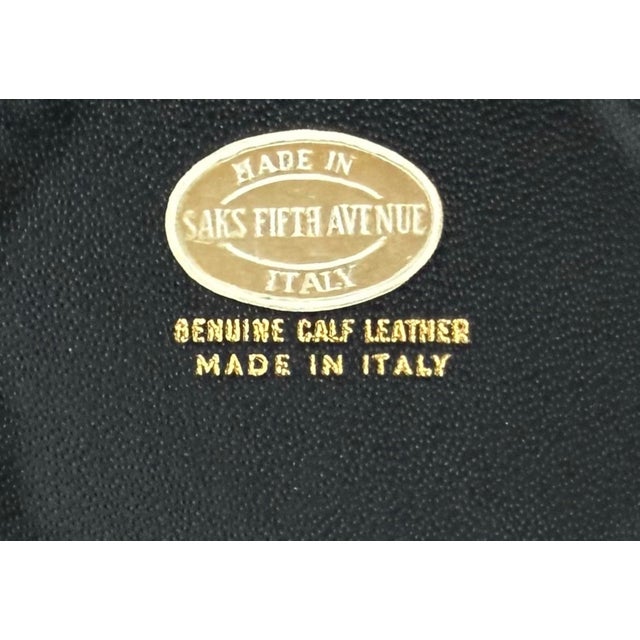 1980s Vintage Italian Crocodile Style Embossed Leather Desk Set for Saks Fifth Avenue- 3 Pieces For Sale - Image 5 of 5