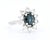 1990s Vintage Daisy Ring in 18 Carat Gold, Natural Sapphire and Diamonds, Size 4.75 For Sale - Image 6 of 11