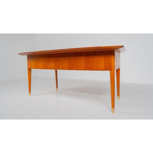 Mid-Century Modern Desk with Leather Top, 1940s For Sale - Image 12 of 16