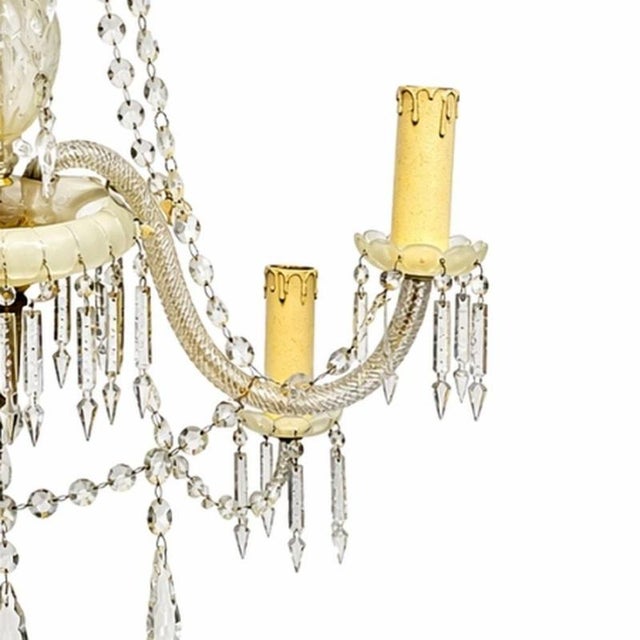 European Chandelier with Crystal Pendants For Sale - Image 5 of 6
