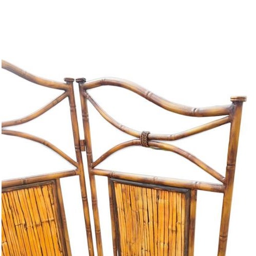 Faux Bamboo and Metal Room Divider with Bamboo Panels, 1980s For Sale - Image 6 of 11