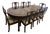 Solid Rosewood Dining Table and Eight Chairs For Sale