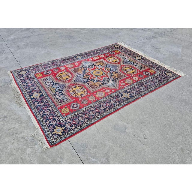Antique Hand-Knotted Kazak Woolen Rug, 1890s For Sale - Image 6 of 11