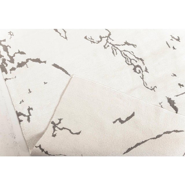 Modern Beige and Black Hooked Silk Rug by Doris Leslie Blau For Sale In New York - Image 6 of 6