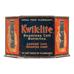 Antique Kwik-Lite Tin Litho Point-of-Sale Case