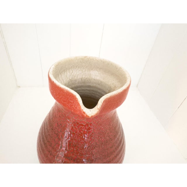 Vintage French Accolay Ceramic Pitcher in Red Crackle Glaze, 1960s For Sale - Image 14 of 18