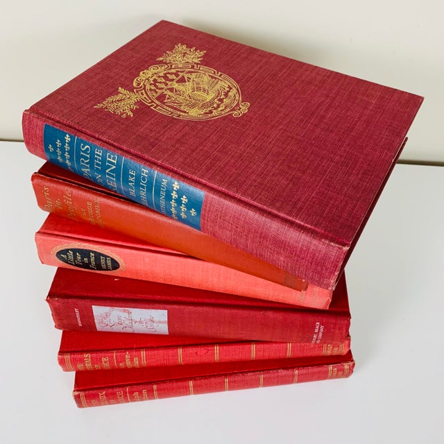 Vintage Red Books On French History And Culture Set Of 6 Chairish