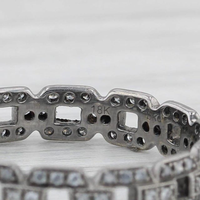 New Beverley K 0.25ctw Diamond Stackable Ring 18k White Gold Sz 6.5 Wedding Band For Sale In Greensboro - Image 6 of 8
