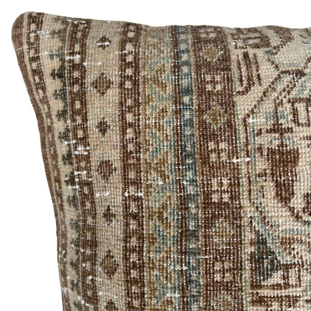 Crafted from an authentic vintage Turkish rug, this one-of-a-kind pillow brings timeless beauty, rich texture, and artisan...