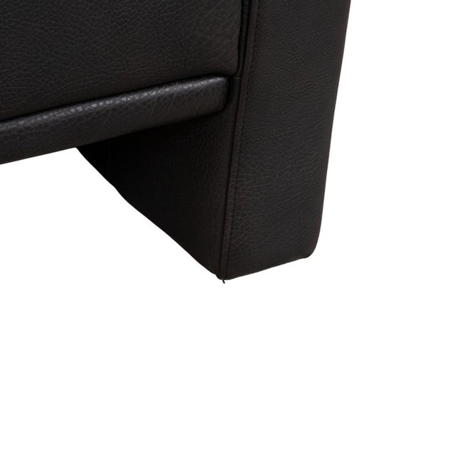 Modern Visavis Leather Chaise Lounge Couch in Black from Brühl For Sale - Image 3 of 10