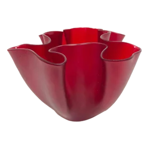 1980s "Cartoccio" Glass Vase by Fontana Arte Designed by Pietro Chiesa, Model 2029