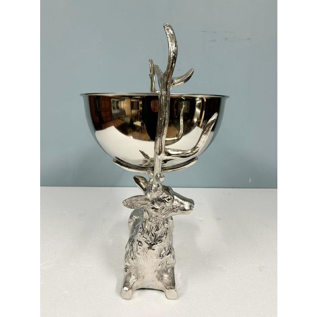 Metal Silver Plate Stag Champagne Cooler For Sale - Image 7 of 10