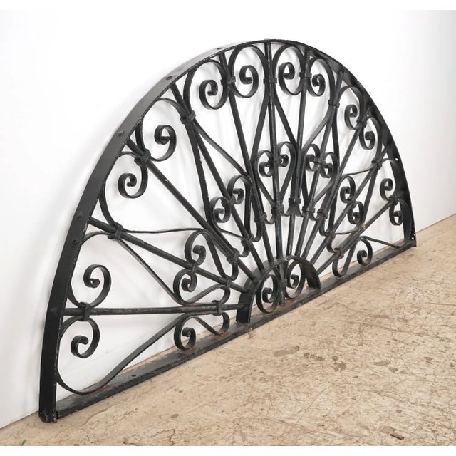 French Mid 20th Century Reclaimed French Wrought Iron Arch Transom For Sale - Image 3 of 8