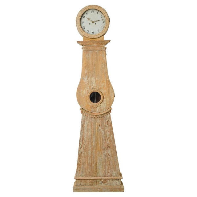 Antique Swedish Gustavian Rustic Long Case Clock, Hand-Carved Gustavian Decor For Sale - Image 10 of 10