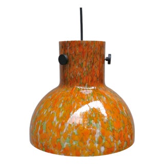 Ceiling Light in Flamed Orange, Green, Black, Beige by Peill & Putzler, 1970s For Sale