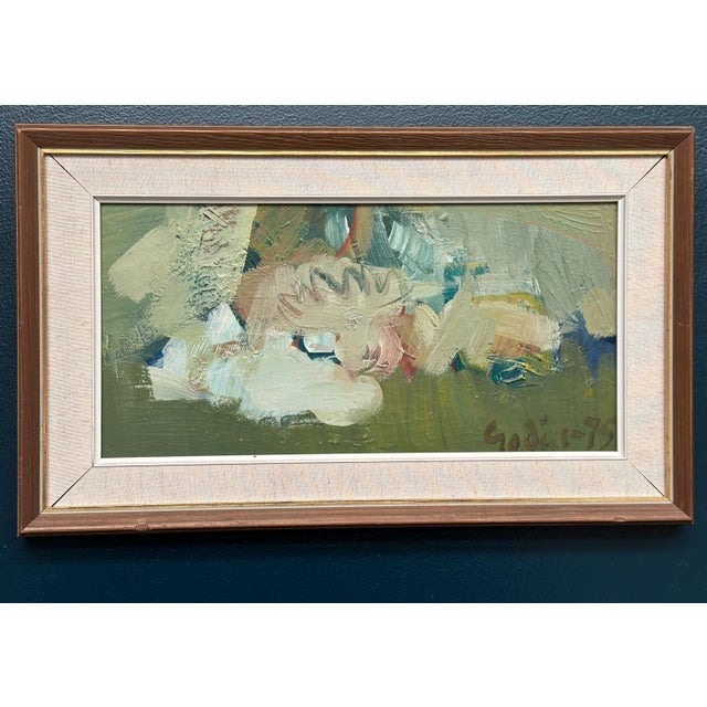 Ragnar Godin, Composition in Green, 1975, Oil on Panel, Framed For Sale - Image 15 of 16